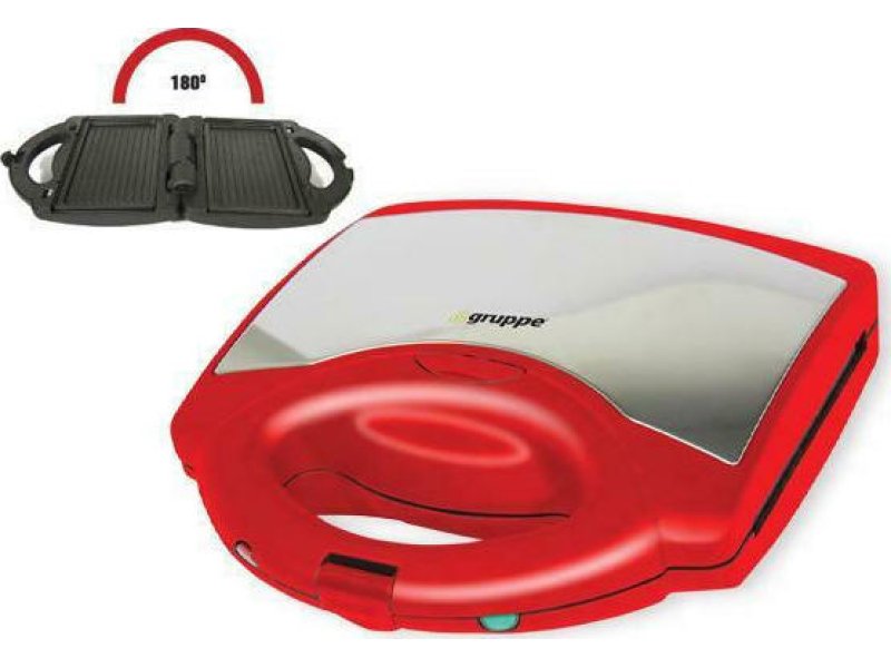 GRUPPE TXS-886C Τοστιέρα με Αποσπώμενες Πλάκες για 2 Τοστ 750W Κόκκινη 0001841 GRUPPE TXS-886C Τοστιέρα με Αποσπώμενες Πλάκες για 2 Τοστ 750W Κόκκινη 0001841