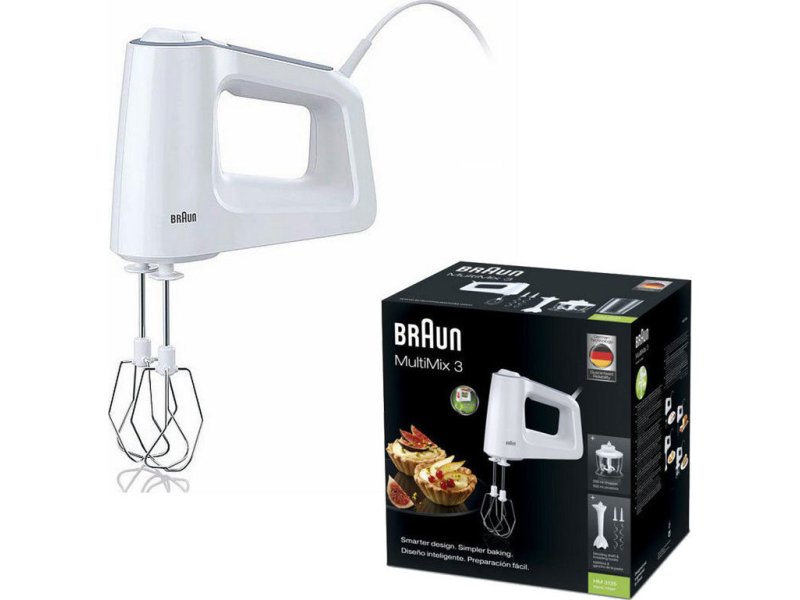 BRAUN HM3100WH Μίξερ Χειρός Λευκό 500W 0006306 BRAUN HM3100WH Μίξερ Χειρός Λευκό 500W 0006306