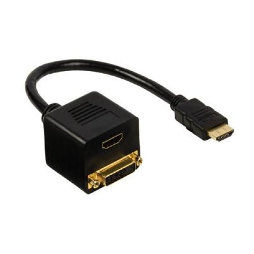 VALUELINE VGCP 34951B 0.20 Splitter HDMI αρσ - DVI-D θηλ + HDMI θηλ 0.2m 0010999