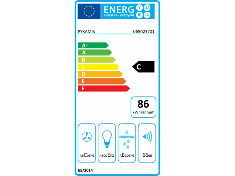 PYRAMIS 065023701 Απορροφητήρας Πτυσσόμενος Turbo 60cm Λευκός / 650 m³/h 0015710 PYRAMIS 065023701 Απορροφητήρας Πτυσσόμενος Turbo 60cm Λευκός / 650 m³/h 0015710