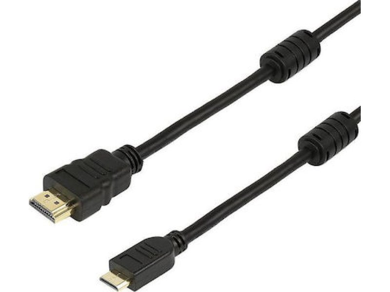 POWERTECH CAB-H011 Καλώδιο HDMI 19pin (Μ) σε HDMI Mini (M), με Ethernet, 1.5m 0017111 POWERTECH CAB-H011 Καλώδιο HDMI 19pin (Μ) σε HDMI Mini (M), με Ethernet, 1.5m 0017111
