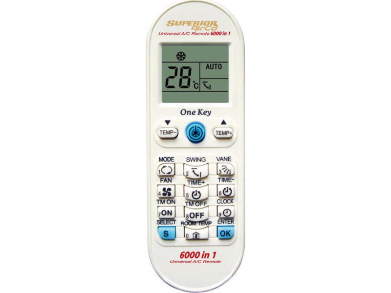 SUPERIOR AIRCO 6000 in 1 Universal τηλεχειριστήριο αντικατάστασης για air-conditions 0018119 SUPERIOR AIRCO 6000 in 1 Universal τηλεχειριστήριο αντικατάστασης για air-conditions 0018119