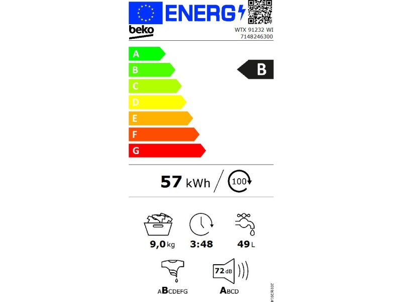 BEKO WTX 91232 WI Πλυντήριο Ρούχων 9kg -B - 1200rpm 0019084 BEKO WTX 91232 WI Πλυντήριο Ρούχων 9kg -B - 1200rpm 0019084