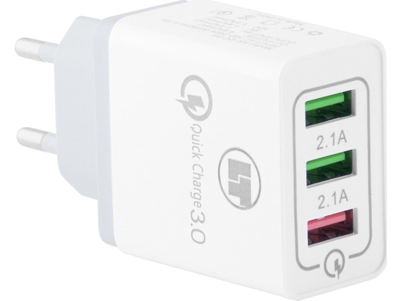 LAMTECH LAM021004 Wall Quick Charger QC3.0 2 x 2.1 A 0019340 LAMTECH LAM021004 Wall Quick Charger QC3.0 2 x 2.1 A 0019340