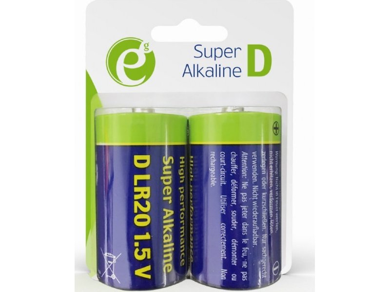ENERGENIE EG-BA-LR20-01 Alkaline D-Cell Battery 2-Pack 0019555 ENERGENIE EG-BA-LR20-01 Alkaline D-Cell Battery 2-Pack 0019555