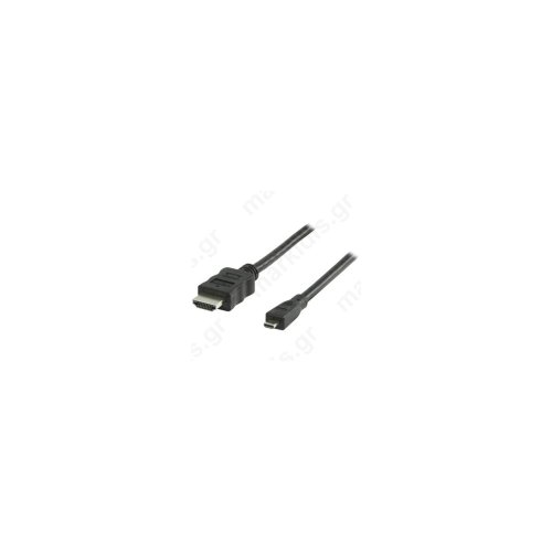VALUELINE VLMP 34700 B1.00 Καλώδιο Micro HDMI αρσ. - HDMI αρσ. με Κανάλι Ethernet, 1.00m. Υποστηρίζει το νέο πρότυπο HDMI 2.0 (είναι συμβατό με όλα τα προηγούμε 0019621