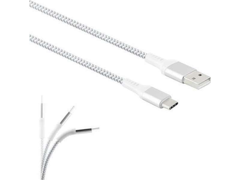 LAMTECH LAM450299 TYPE-C V2,0 HIGH QUALITY UNBREAKABLE CABLE SILVER 0020402 LAMTECH LAM450299 TYPE-C V2,0 HIGH QUALITY UNBREAKABLE CABLE SILVER 0020402