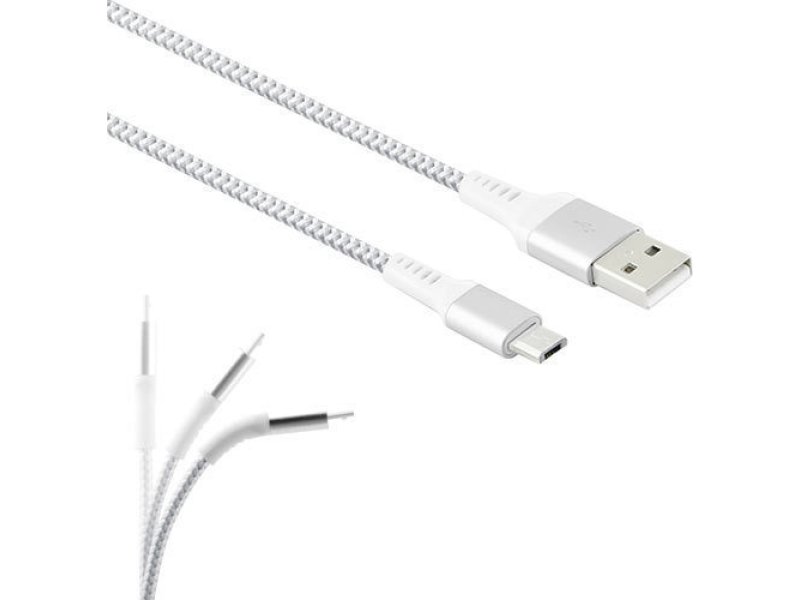 LAMTECH LAM450275 MICRO USB HIGH QUALITY UNBREAKABLE CABLE SILVER 0020403 LAMTECH LAM450275 MICRO USB HIGH QUALITY UNBREAKABLE CABLE SILVER 0020403