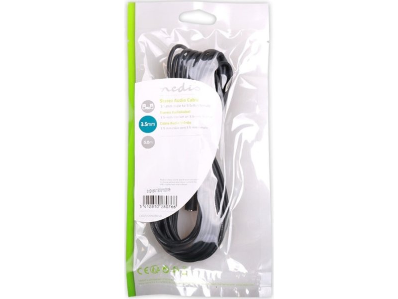 NEDIS CAGP22050BK50 Καλώδιο ήχου 3,5mm αρσ. Stereo - 3,5mm Stereo θηλ., 5m 0020700 NEDIS CAGP22050BK50 Καλώδιο ήχου 3,5mm αρσ. Stereo - 3,5mm Stereo θηλ., 5m 0020700