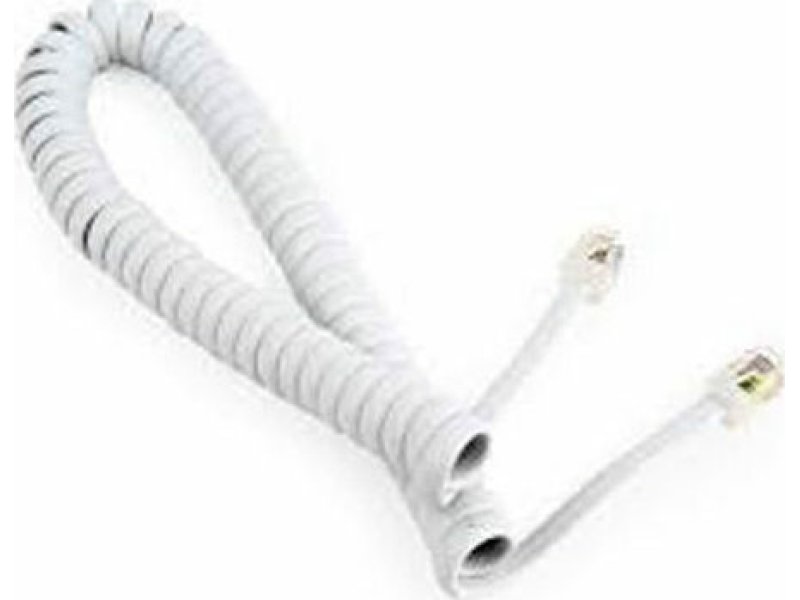 CABLEXPERT TC4P4CS-2M-W Telephone Handset Spiral Cord RJ10 4P4C 2m White 0021136 CABLEXPERT TC4P4CS-2M-W Telephone Handset Spiral Cord RJ10 4P4C 2m White 0021136