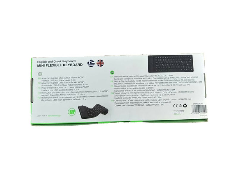 LAMTECH LAM021295 Flexible Keyboard GR Layout 0021612 LAMTECH LAM021295 Flexible Keyboard GR Layout 0021612