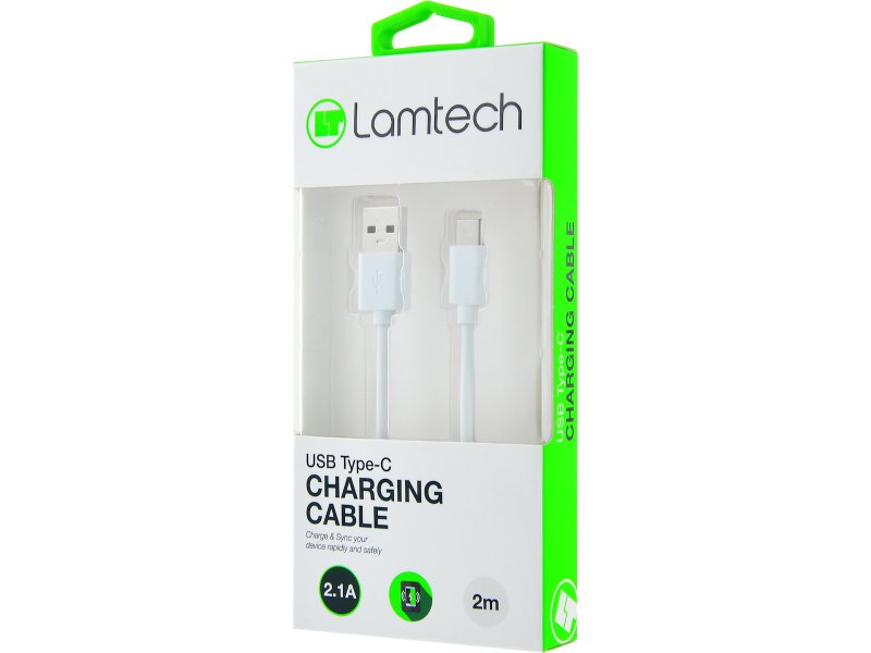 LAMTECH LAM446841 Datacable Type C 2m Λευκό 0022553 LAMTECH LAM446841 Datacable Type C 2m Λευκό 0022553