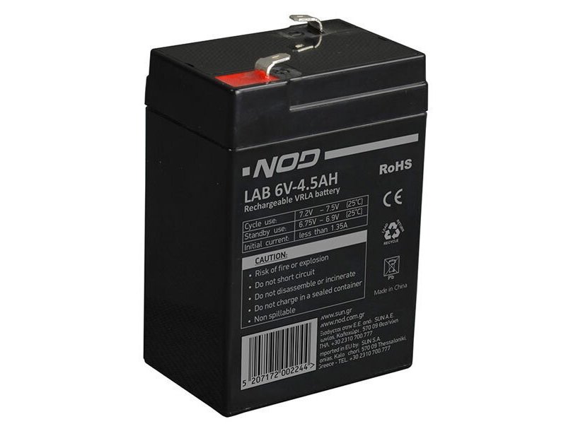 NOD LAB 6V4.5AH Μπαταρία Μολύβδου 0023464 NOD LAB 6V4.5AH Μπαταρία Μολύβδου 0023464