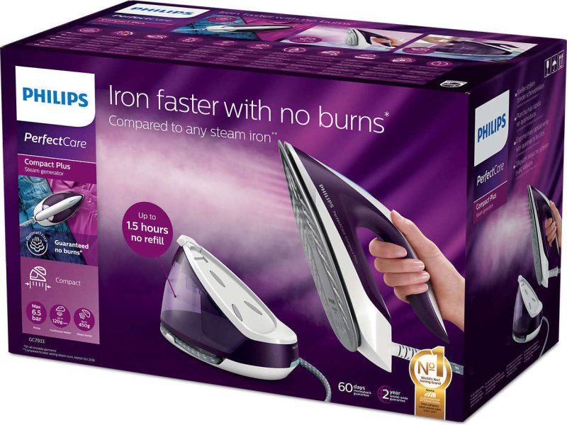 PHILIPS GC7933/30 Σύστημα Σιδερώματος 2400W - 120 gr/min - 6.5Bar - Refill 0023568 PHILIPS GC7933/30 Σύστημα Σιδερώματος 2400W - 120 gr/min - 6.5Bar - Refill 0023568