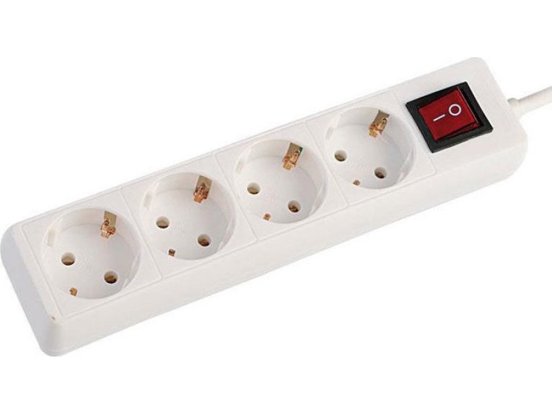 EUROLAMP 147-62212 Πολύπριζο 4 Θέσεων με Καλώδιο & Διακόπτη 3 x 1.5mm 1.50m με Προστασία Επαφών 0024509 EUROLAMP 147-62212 Πολύπριζο 4 Θέσεων με Καλώδιο & Διακόπτη 3 x 1.5mm 1.50m με Προστασία Επαφών 0024509