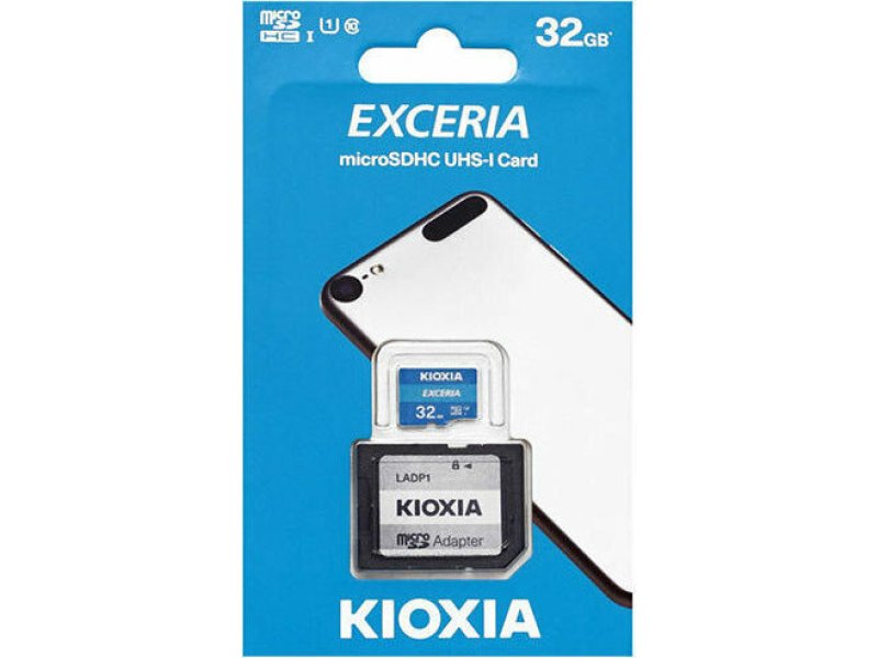KIOXIA LMEX1L032GG2 Exceria Memory Card With Adapter 32 GB MicroSDHC Class 10 UHS-I 0025039 KIOXIA LMEX1L032GG2 Exceria Memory Card With Adapter 32 GB MicroSDHC Class 10 UHS-I 0025039
