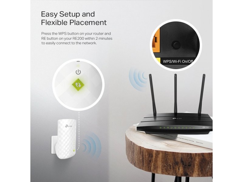 TP-LINK RE200-AC750 Dual Band WiFi V4 Ενισχυτής Σήματος για Ασύρματη Δικτύωση 0025666 TP-LINK RE200-AC750 Dual Band WiFi V4 Ενισχυτής Σήματος για Ασύρματη Δικτύωση 0025666