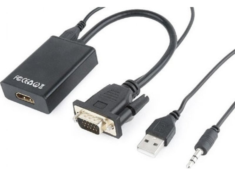 CABLEXPERT A-VGA-HDMI-01 Αντάπτορας VGA to HDMI Adapter Cable 0.15m Black 0025927 CABLEXPERT A-VGA-HDMI-01 Αντάπτορας VGA to HDMI Adapter Cable 0.15m Black 0025927