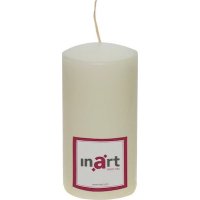 INART 3-80-474-0014 Διακοσμητικό Κερί Εκρού Παραφίνης 7x14cm 0026603