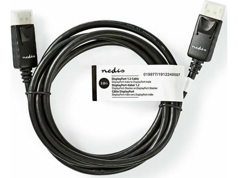 NEDIS CCGT37010BK20 DisplayPort Αρσενικό - DisplayPort Αρσενικό, 2.00m, Μαύρο 0026883 NEDIS CCGT37010BK20 DisplayPort Αρσενικό - DisplayPort Αρσενικό, 2.00m, Μαύρο 0026883