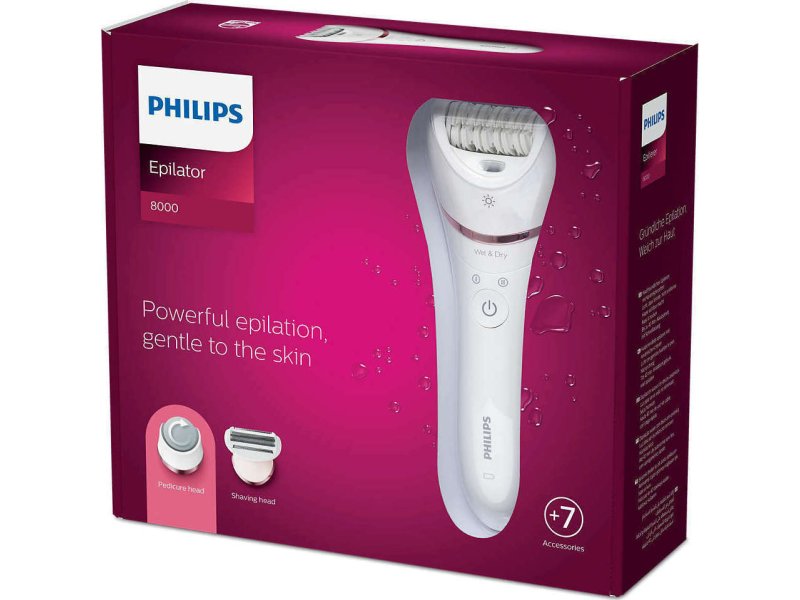 PHILIPS BRE730/10 Epilator Series 8000 Wet & Dry Επαναφορτιζόμενη Αποτριχωτική Μηχανή 0027682 PHILIPS BRE730/10 Epilator Series 8000 Wet & Dry Επαναφορτιζόμενη Αποτριχωτική Μηχανή 0027682