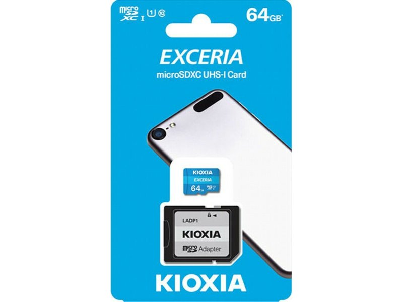 KIOXIA LMEX1L064GG2 EXCERIA microSDXC 64GB U1 with Adapter 0027989 KIOXIA LMEX1L064GG2 EXCERIA microSDXC 64GB U1 with Adapter 0027989