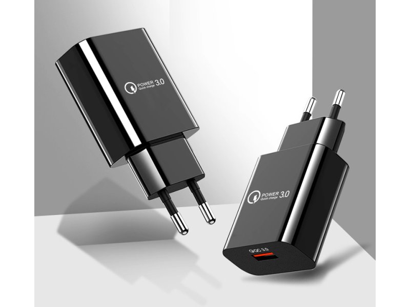LAMTECH LAM021943 Quick Charger USB3.0 18W , Μαύρο 0028308 LAMTECH LAM021943 Quick Charger USB3.0 18W , Μαύρο 0028308