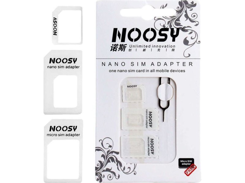 NOOSY SIM-002 Αντάπτορας 3 σε 1 Nano SIM & Micro SIM Λευκός 0028641 NOOSY SIM-002 Αντάπτορας 3 σε 1 Nano SIM & Micro SIM Λευκός 0028641