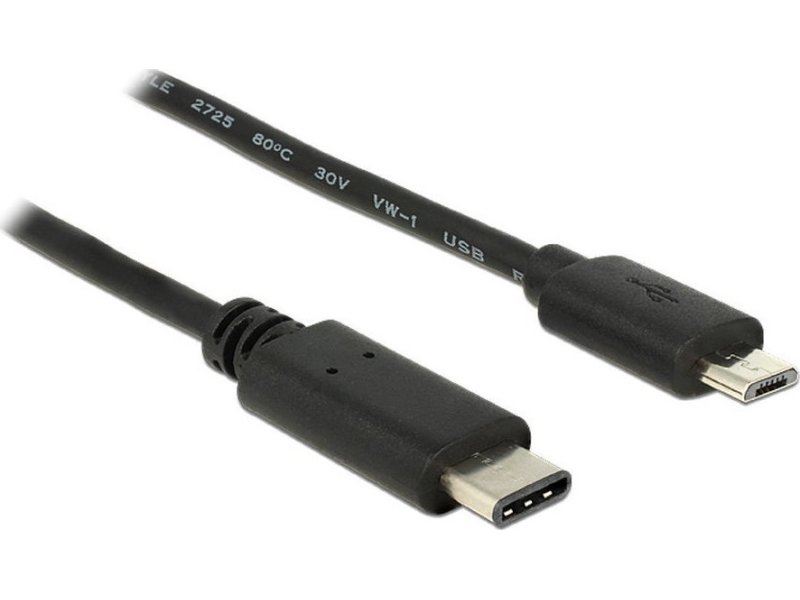 POWERTECH CAB-UC011 Regular USB 2.0 Cable USB-C male - micro USB-B male Μαύρο 1m 0029296 POWERTECH CAB-UC011 Regular USB 2.0 Cable USB-C male - micro USB-B male Μαύρο 1m 0029296