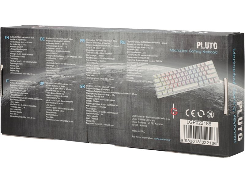 LGP LGP022186 PLUTO RGB MECHANICAL GAMING KEYBOARD BLUE SWITCH WHITE WITH TYPE-C PORT 0029324 LGP LGP022186 PLUTO RGB MECHANICAL GAMING KEYBOARD BLUE SWITCH WHITE WITH TYPE-C PORT 0029324