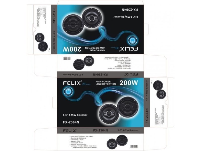 FELIX FX-2364N Σετ Ηχεία Αυτοκινήτου 6.5 FELIX FX-2364N Σετ Ηχεία Αυτοκινήτου 6.5