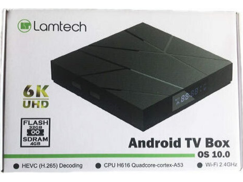 LAMTECH LAM023473 TV Box 8K UHD με WiFi USB 2.0 4GB RAM και 32GB Αποθηκευτικό Χώρο με Λειτουργικό Android 10.0 0029870 LAMTECH LAM023473 TV Box 8K UHD με WiFi USB 2.0 4GB RAM και 32GB Αποθηκευτικό Χώρο με Λειτουργικό Android 10.0 0029870