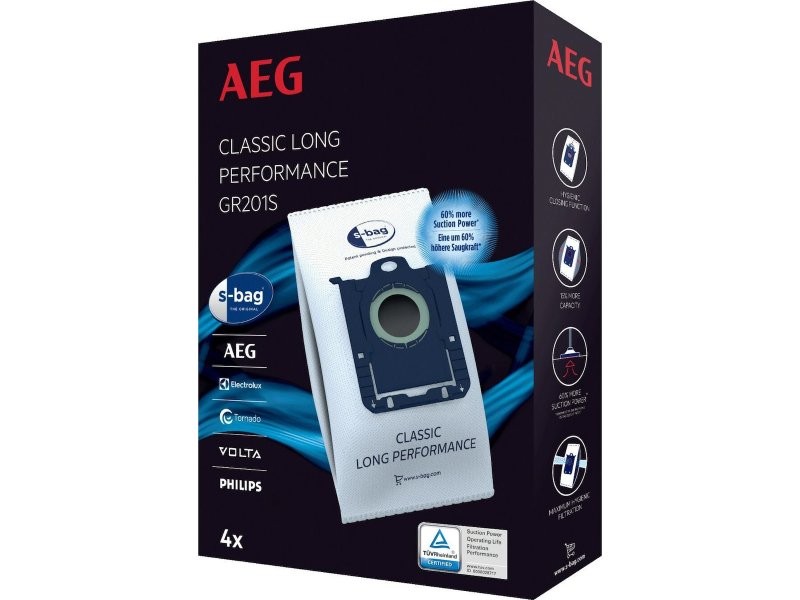 AEG GR201S Σακούλες Σκούπας 4τμχ (συμβατές με Philips S-BAG) 0030048 AEG GR201S Σακούλες Σκούπας 4τμχ (συμβατές με Philips S-BAG) 0030048
