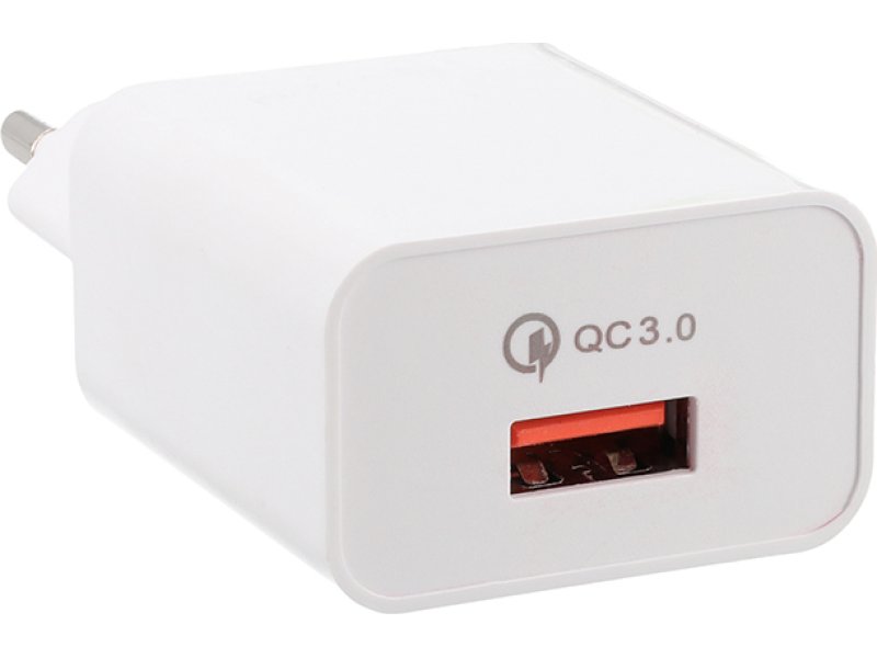 LAMTECH LAM021998 QUICK CHARGER USB3.0 18W WITH TYPE-C CABLE 1M WHITE 0030076 LAMTECH LAM021998 QUICK CHARGER USB3.0 18W WITH TYPE-C CABLE 1M WHITE 0030076