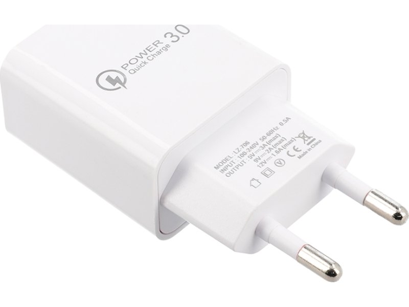 LAMTECH LAM021998 QUICK CHARGER USB3.0 18W WITH TYPE-C CABLE 1M WHITE 0030076 LAMTECH LAM021998 QUICK CHARGER USB3.0 18W WITH TYPE-C CABLE 1M WHITE 0030076