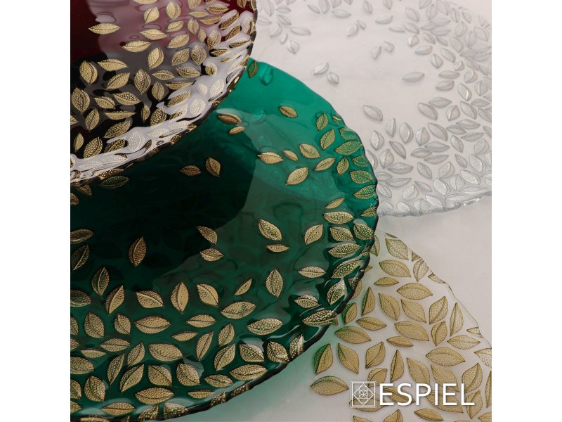 ESPIEL DAC1603 Foliage Διακοσμητική Πιατέλα Γυάλινη 33x33cm 0030562 ESPIEL DAC1603 Foliage Διακοσμητική Πιατέλα Γυάλινη 33x33cm 0030562