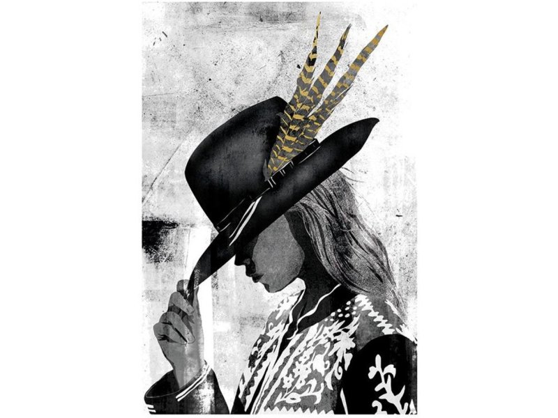 INART 3-90-704-0066 Indian Hat Άσπρος-Μαύρος Πίνακας σε Καμβά 60x90cm 0030656 INART 3-90-704-0066 Indian Hat Άσπρος-Μαύρος Πίνακας σε Καμβά 60x90cm 0030656