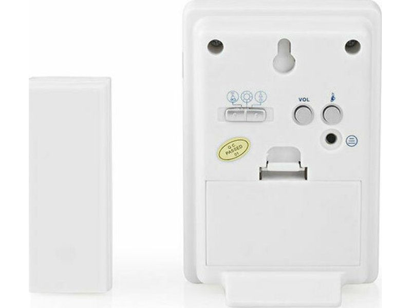 NEDIS DOORB212WT Ασύρματο φορητό κουδούνι με LED ένδειξη και δυνατότητα αυξομείωσης της έντασης του κουδουνιού, έως 80dB. 0030668 NEDIS DOORB212WT Ασύρματο φορητό κουδούνι με LED ένδειξη και δυνατότητα αυξομείωσης της έντασης του κουδουνιού, έως 80dB. 0030668