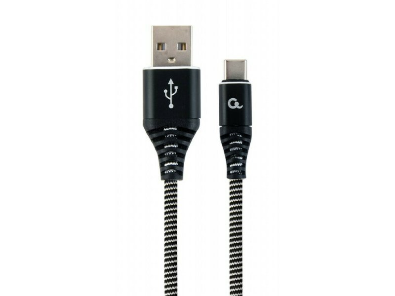 CABLEXPERT CC-USB2B-AMCM-1M-BW Καλώδιο φόρτισης και δεδομένων USB Type-C Premium βαμβακερή πλέξη, 1 m, μαύρο/άσπρο 0030690 CABLEXPERT CC-USB2B-AMCM-1M-BW Καλώδιο φόρτισης και δεδομένων USB Type-C Premium βαμβακερή πλέξη, 1 m, μαύρο/άσπρο 0030690