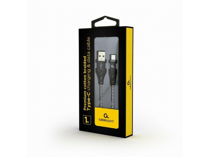 CABLEXPERT CC-USB2B-AMCM-1M-BW Καλώδιο φόρτισης και δεδομένων USB Type-C Premium βαμβακερή πλέξη, 1 m, μαύρο/άσπρο 0030690 CABLEXPERT CC-USB2B-AMCM-1M-BW Καλώδιο φόρτισης και δεδομένων USB Type-C Premium βαμβακερή πλέξη, 1 m, μαύρο/άσπρο 0030690