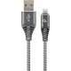 CABLEXPERT CC-USB2B-AMLM-1M-WB2 Καλώδιο φόρτισης και δεδομένων 8 ακίδων Premium βαμβακερό πλεγμένο, 1 m, spacegrey/λευκό 0030692 CABLEXPERT CC-USB2B-AMLM-1M-WB2 Καλώδιο φόρτισης και δεδομένων 8 ακίδων Premium βαμβακερό πλεγμένο, 1 m, spacegrey/λευκό 0030692