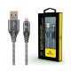 CABLEXPERT CC-USB2B-AMLM-1M-WB2 Καλώδιο φόρτισης και δεδομένων 8 ακίδων Premium βαμβακερό πλεγμένο, 1 m, spacegrey/λευκό 0030692 CABLEXPERT CC-USB2B-AMLM-1M-WB2 Καλώδιο φόρτισης και δεδομένων 8 ακίδων Premium βαμβακερό πλεγμένο, 1 m, spacegrey/λευκό 0030692