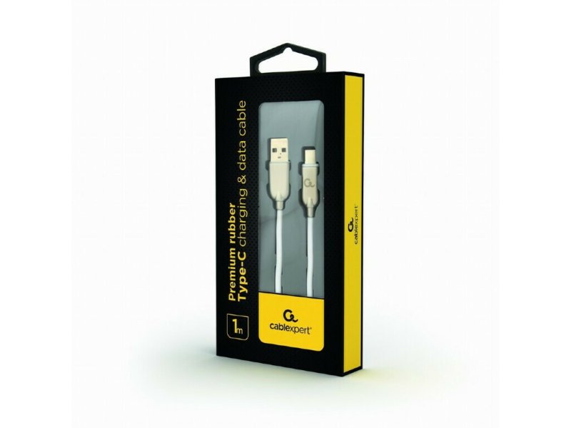 CABLEXPERT CC-USB2R-AMCM-1M-W Premium καουτσούκ Type-C Καλώδιο φόρτισης και δεδομένων USB, 1 m, λευκό 0030694 CABLEXPERT CC-USB2R-AMCM-1M-W Premium καουτσούκ Type-C Καλώδιο φόρτισης και δεδομένων USB, 1 m, λευκό 0030694