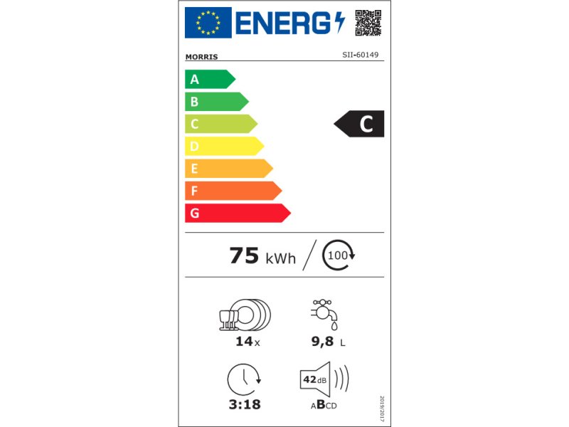 MORRIS SII-60149 Πλυντήριο Πιάτων Εντοιχιζόμενο Π59.8xΒ60xY81.5εκ. 0030700 MORRIS SII-60149 Πλυντήριο Πιάτων Εντοιχιζόμενο Π59.8xΒ60xY81.5εκ. 0030700