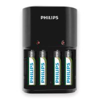 PHILIPS SCB1450NB Φορτιστής Μπαταριών AA & AΑΑ NiMH  με 4x AAA, Μαύρο 0031114
