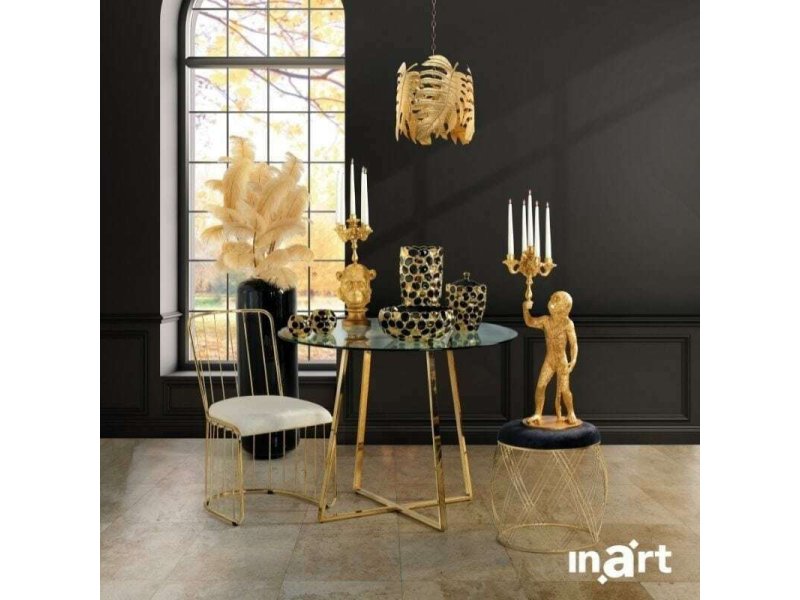 INART 3-70-473-0029 Διακοσμητικό Βάζο Κεραμικό Χρυσό-Μαύρο 21x21x42cm 0031206 INART 3-70-473-0029 Διακοσμητικό Βάζο Κεραμικό Χρυσό-Μαύρο 21x21x42cm 0031206