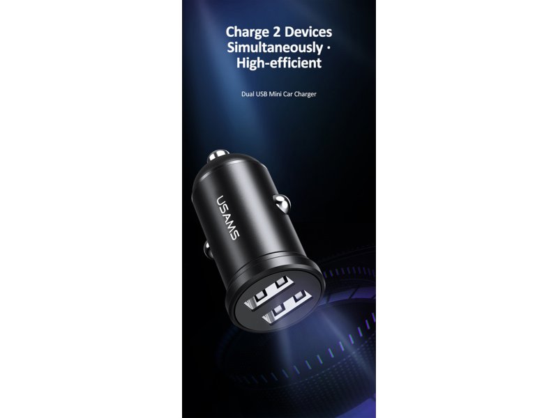 USAMS CC114TC01 Φορτιστής Αυτοκινήτου C20 2.4A με Θύρες: 2xUSB Μαύρος 0031392 USAMS CC114TC01 Φορτιστής Αυτοκινήτου C20 2.4A με Θύρες: 2xUSB Μαύρος 0031392