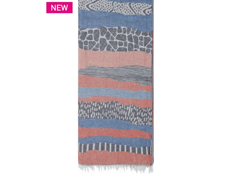 KENTIA Kimolos Παρεό Διπλής Όψης 90χ180 Grey Blue Pink 0031862 KENTIA Kimolos Παρεό Διπλής Όψης 90χ180 Grey Blue Pink 0031862