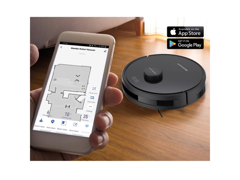 ROHNSON Mamba RM-01 Σκούπα Ρομπότ με Wi-Fi Black 0031890 ROHNSON Mamba RM-01 Σκούπα Ρομπότ με Wi-Fi Black 0031890