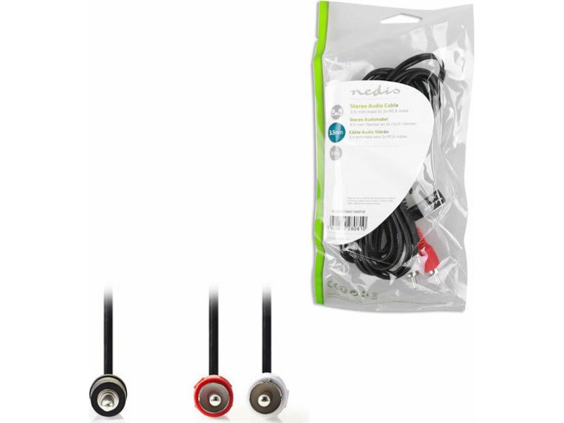 NEDIS CAGP22200BK30 Καλώδιο 2 x RCA αρσ. - 3,5mm Stereo αρσ, 3m 0032290 NEDIS CAGP22200BK30 Καλώδιο 2 x RCA αρσ. - 3,5mm Stereo αρσ, 3m 0032290